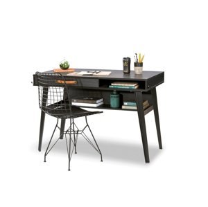 Jednoduchý písací stôl nebula - šedá/čierna
