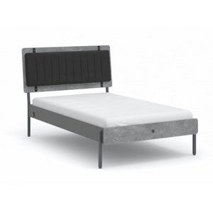 Študentská posteľ 120x200cm pluto - šedá/čierna