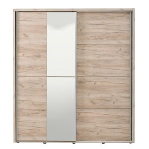 Šatníková skriňa s posuvnými dverami a zrkadlom louis 180 - dub šedý