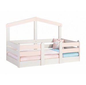 Detská posteľ 90x190 boom - breza/ružová