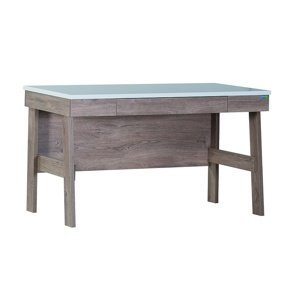 Písací stôl s usb portom brian - dub/biela
