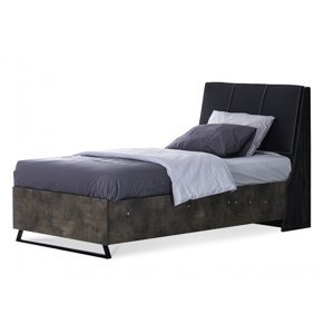 Študentská posteľ 100x200 s úložným priestorom falko - dub rebap/bronz