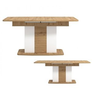 Rozkladací jedálenský stôl jett - dub artisan/biela