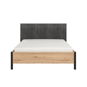 Manželská posteľ 160x200 donna - dub artisan/čierna