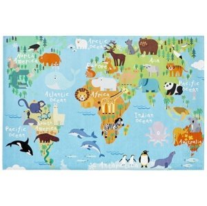Detský koberec mapa sveta - 120 x 170 cm