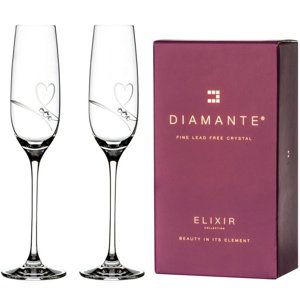 Diamante poháre na šampanské Romance s kamínky Swarovski 200ml 2KS