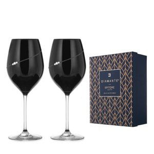 Diamante poháre na červené víno Silhouette City Black s kryštály Swarovski 470 ml 2KS