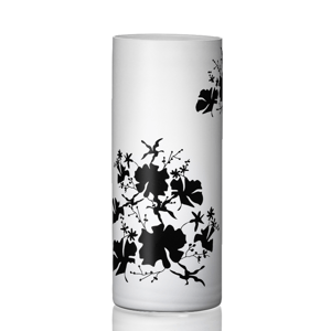 Crystalex sklenená váza vzor Kvety 26 cm