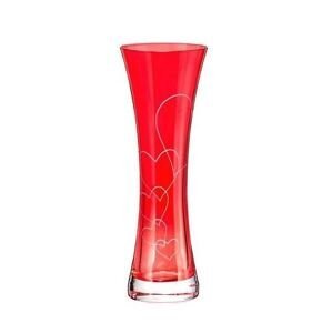 Crystalex červená sklenená váza Love 19,5 cm 1KS