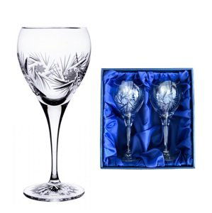 Onte Crystal Bohemia Crystal ručne brúsené poháre na biele víno Větrník 270 ml 2KS