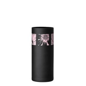 Crystalex sklenená dekorovaná váza Kvety černá 26 cm