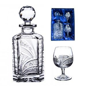 Onte Crystal Bohemia Crystal ručne brúsená sada na rum a koňakKometa 1+2