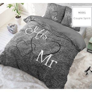 Romantické posteľné obliečky sivej farby 200 x 200 cm