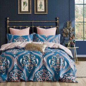 domtextilu.sk Fenomenálne ružovo modré bavlnené posteľné obliečky s barokovým vzorom 3 časti: 1ks 200x220 + 2ks 70 cmx80 3 časti: 1ks 200x220 + 2ks 70 cmx80 Modrá 40679-187021