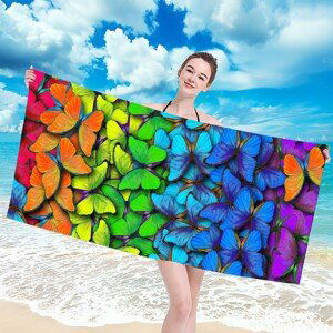 Plážová osuška s krásnym motívom motýľov 100 x 180 cm
