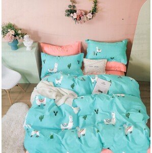 Obojstranná posteľná bielizeň z bavlneného saténu s krásnou potlačou zvieratka