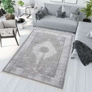 domtextilu.sk Exkluzívny koberec sivej farby s bielym orientálnym vzorom 68276-243271