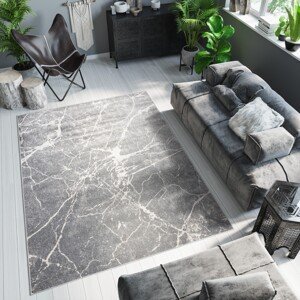 domtextilu.sk Sivý dizajnový koberec s mramorovým vzorom 68291-243318