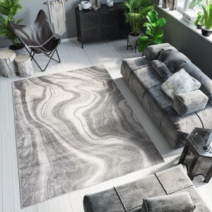 domtextilu.sk Svetlý sivý dizajnový koberec s abstraktným vzorom 68295-243329
