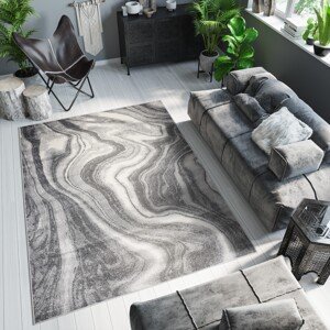 domtextilu.sk Tmavý sivý dizajnový koberec s abstraktným vzorom 68297-243336