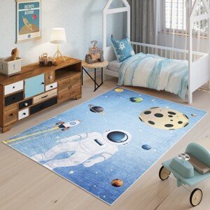 domtextilu.sk Detský koberec s motívom kozmonauta a planét 68495-243628