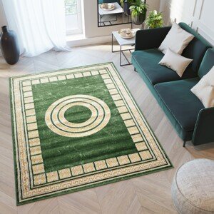 domtextilu.sk Zaujímavý zelený koberec s geometrickými vzormi 68516-243714