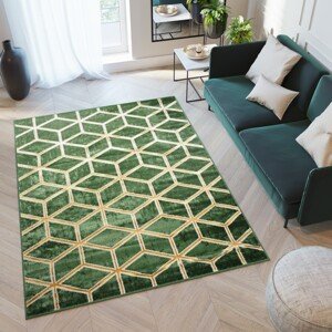 domtextilu.sk Moderný zelený koberec s originálnym geometrickým vzorom 68531-243780