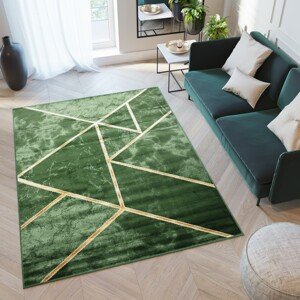 domtextilu.sk Moderný zelený koberec s jednoduchým geometrickým vzorom 68533-243789