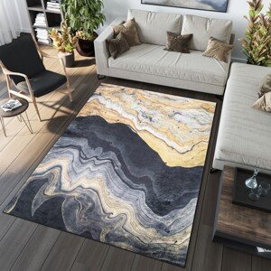 domtextilu.sk Čierny dizajnový koberec s abstraktným vzorom 68542-243839