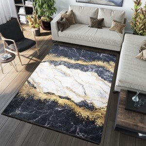 domtextilu.sk Tmavý moderný koberec s protišmykovou úpravou a abstraktným vzorom 68569-243973