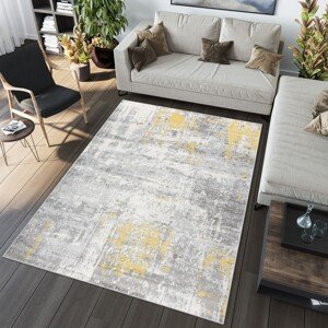 domtextilu.sk Sivo-žltý moderný koberec v škandinávskom štýle 68578-244021