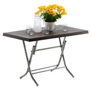 Záhradný stôl rozkladací hnedý 65 x 115 x 74 cm