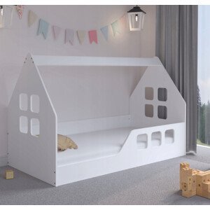 Detská posteľ domček Montessori 160 x 80 cm biela pravá