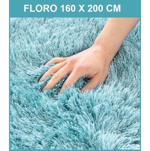 Chlpatý koberec do obývačky v mentolovej farbe 120 X 170 cm