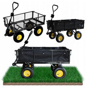 Praktický záhradný vozík 2v1 v čiernej farbe