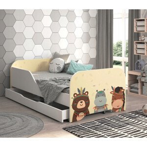 Detská posteľ MIKI 160 x 80 cm so safari zvieratkami