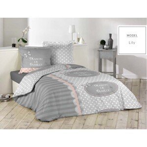 Bavlnené posteľné obliečky sivej farby 200 x 220 cm