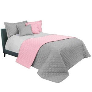 domtextilu.sk Kvalitný prehoz na manželskú posteľ v sivo ružovej farbe 200 x 220 cm 10073