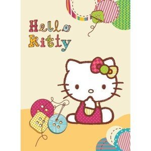 DomTextilu Krémová detská deka Hello Kitty Šírka: 80 cm | Dĺžka: 100 cm 10171-28137
