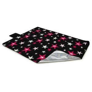 domtextilu.sk Plážová deka čiernej farby s ružovými hviezdičkami  150 x 200 cm 10332-41738  Čierna Moderný