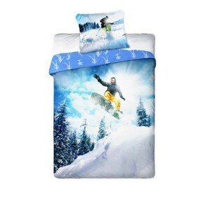 DomTextilu Detská posteľná bielizeň snowboard  Modrá Šírka: 160 cm | Dĺžka: 200 cm Modrá 11104-30465