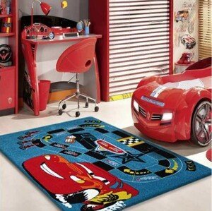 DomTextilu Modrý koberec do detskej izby McQueen 12732-114061
