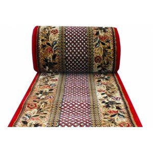 DomTextilu Metrážny koberec s kvetinovým vzorom a červeným okrajom 12742-37531