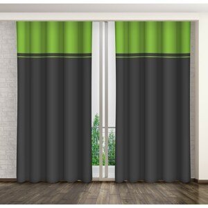 Sivo zelený dekoračný záves do obývačky