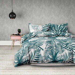DomTextilu Bavlnené posteľné obliečky zeleno bielej farby Šírka: 200 cm | Dĺžka: 220 cm Biela 70x90 cm 14348-41767