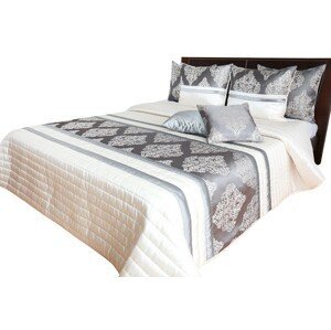 Luxusný prehoz na posteľ barokového designu v zlato sivej farbe Šírka: 220 cm | Dĺžka: 240 cm