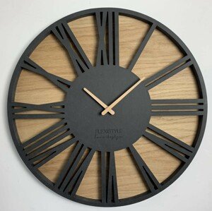 domtextilu.sk Luxusné drevené hodiny s priemerom 50cm ROMAN LOFT 16569-123676