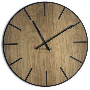 domtextilu.sk Veľké drevené hodiny v hnedej farbe 60cm 16604