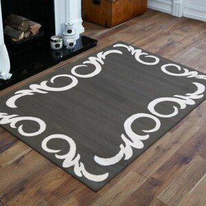 DomTextilu Elegantný koberec v sivej farbe s bielym ornamentom 17596-128985