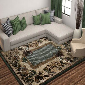 DomTextilu Štýlový vintage koberec so zeleným okrajom 19645-135289